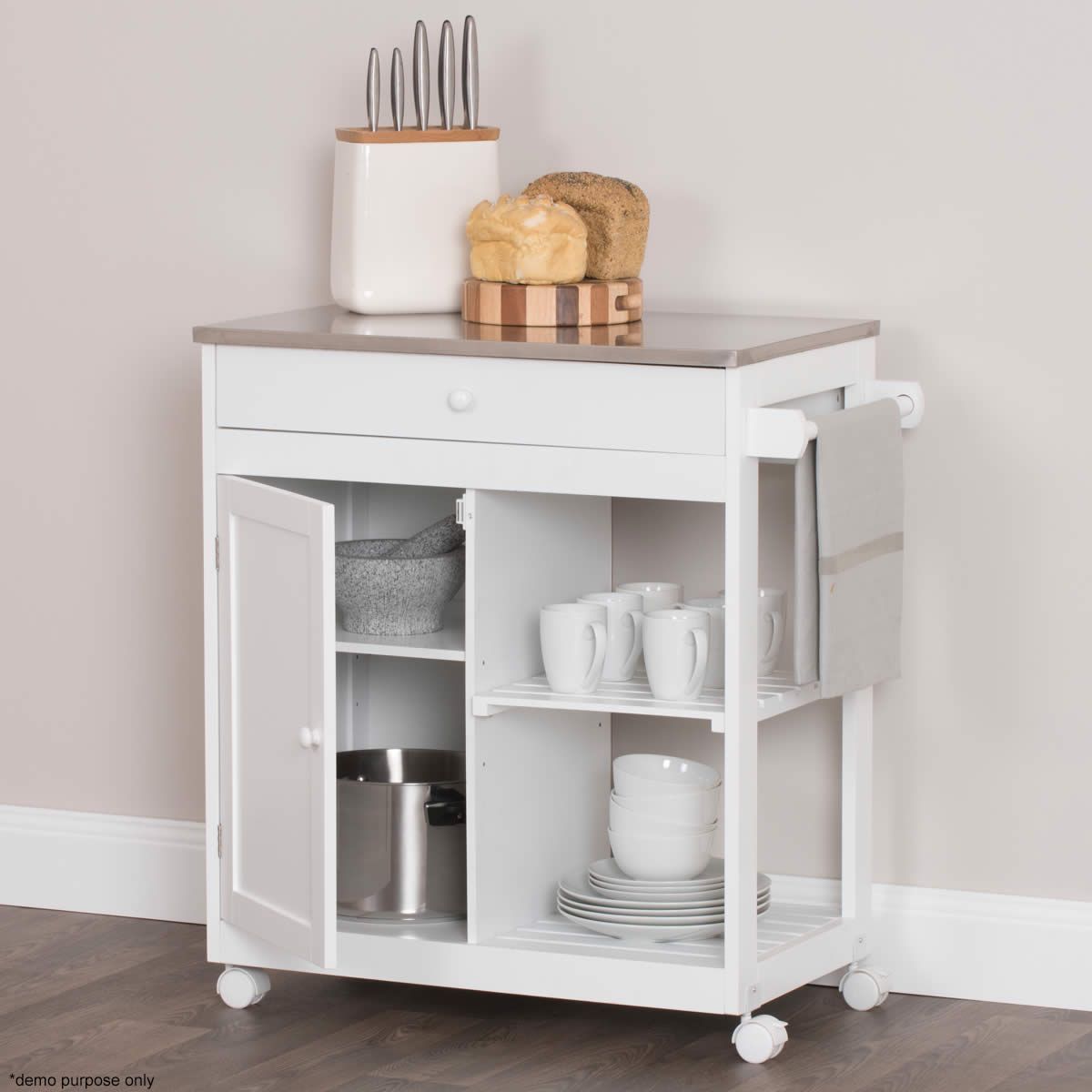 Kitchen Trolley With Stainless Steel Counter Top Crazy Sales