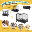 Dog Crate Kennel House Rabbit Hutch Cat Pet Cage Playpen Furniture Puppy Bunny Enclosure Carrier Foldable with Lockable Wheels