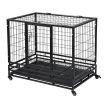 Dog Crate Kennel House Rabbit Hutch Cat Pet Cage Playpen Furniture Puppy Bunny Enclosure Carrier Foldable with Lockable Wheels