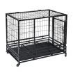 Dog Crate Kennel House Rabbit Hutch Cat Pet Cage Playpen Furniture Puppy Bunny Enclosure Carrier Foldable with Lockable Wheels