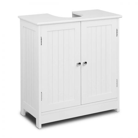 Pedestal Sink Storage Cabinet With 2 Tier Shelves White Crazy