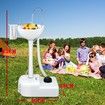 17L Portable Camping Basin Sink Food Hand Wash Stand Wheel Water Tank Outdoor Travel Trip Gray