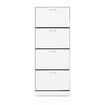 60 Pair Shoe Cabinet 4 Rack Wooden Home Footwear Storage Stand - White