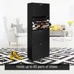 60 Pair Shoe Cabinet 4 Rack Wooden Home Footwear Storage Stand - Black