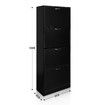 60 Pair Shoe Cabinet 4 Rack Wooden Home Footwear Storage Stand - Black