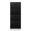 60 Pair Shoe Cabinet 4 Rack Wooden Home Footwear Storage Stand - Black