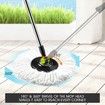 360 Degree Spin Rotating Mop and Bucket Set w/ Wheels and 4 Microfiber Mop Heads