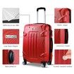 Hard Shell Lightweight Spinner Suitcase 3 Piece Luggage Sets Trolley w/ TSA Lock - Red