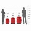Hard Shell Lightweight Spinner Suitcase 3 Piece Luggage Sets Trolley w/ TSA Lock - Red