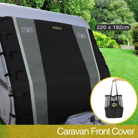 Caravan Front Window Cover Waterproof Towing Protection Universal w/Carry Bag - 220 x 192cm