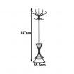 Coat Stand with 12 Hooks - Tree Style with Base Ring for Umbrellas - Walnut