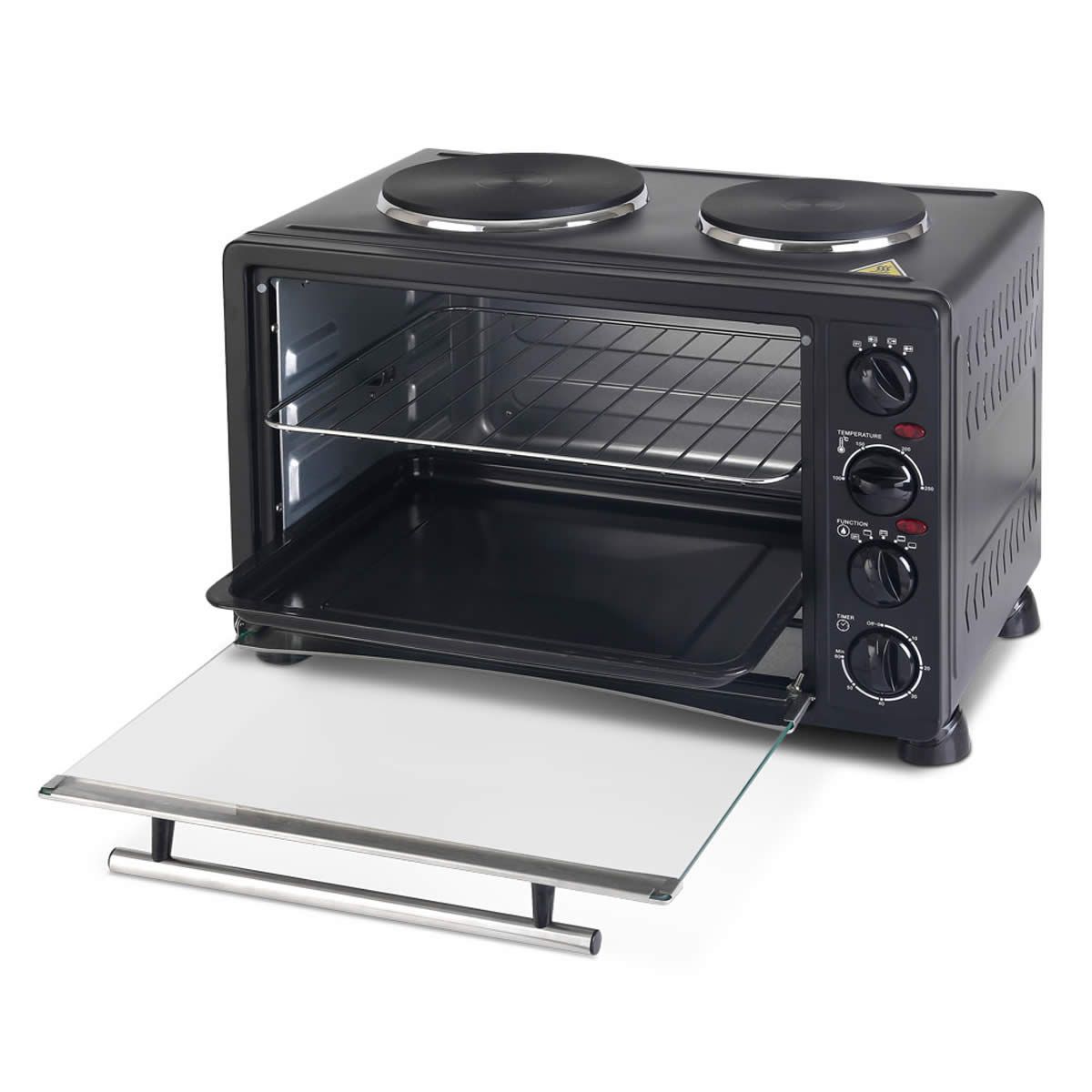 34L Portable Convection Oven Black Crazy Sales