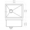 Cefito Kitchen Sink 45X39CM Stainless Steel Basin Single Bowl Silver