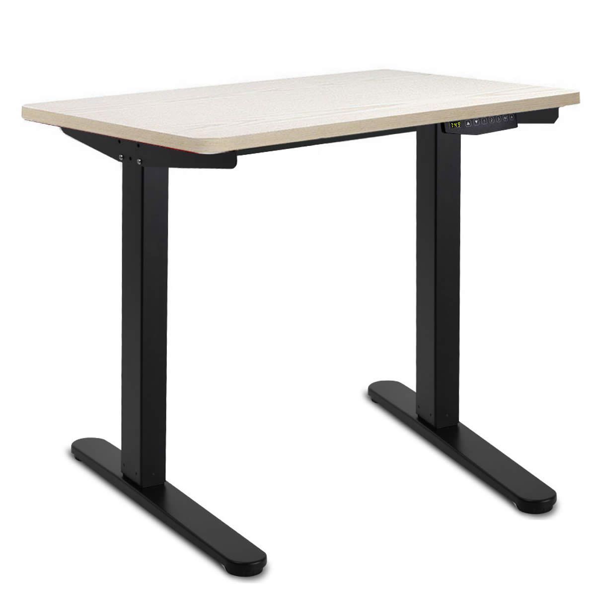 100CM Motorised Height Adjustable Sit Stand Desk White Oak