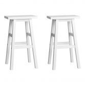 Artiss Bar Stools Kitchen Counter Stools Wooden Chairs White x2