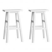 Artiss Bar Stools Kitchen Counter Stools Wooden Chairs White x2