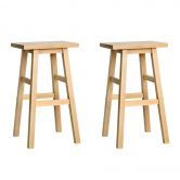 Artiss Bar Stools Kitchen Counter Stools Wooden Chairs Natural x2