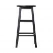 Artiss 2x Bar Stools Round Chairs Wooden Black