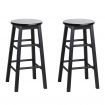 Artiss 2x Bar Stools Round Chairs Wooden Black
