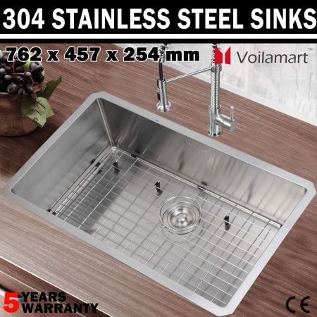 Handmade 304 Stainless Steel Kitchen Laundry Sink Single Deep Bowl Crazy S - Deep Laundry Sinks Australia Handmade 304 Stainless Steel Kitchen Laundry Sink Single Deep Bowl Crazy S - Deep Laundry Sinks Australia