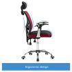 Adjustable Breathable Ergo Mesh Office Computer Chair w/ Lumbar Support - Black/Red