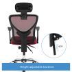 Adjustable Breathable Ergo Mesh Office Computer Chair w/ Lumbar Support - Black/Red