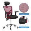 Adjustable Breathable Ergo Mesh Office Computer Chair w/ Lumbar Support - Black/Red