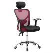 Adjustable Breathable Ergo Mesh Office Computer Chair w/ Lumbar Support - Black/Red