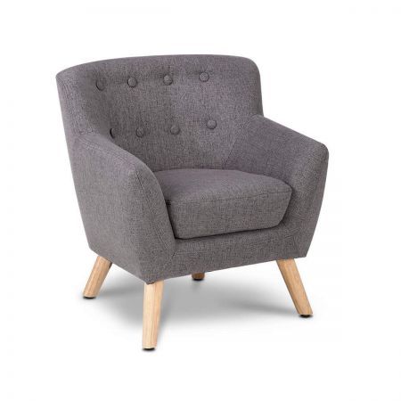 Keezi Kids Sofa Armchair Grey Linen Lounge Nordic French Couch Children Room