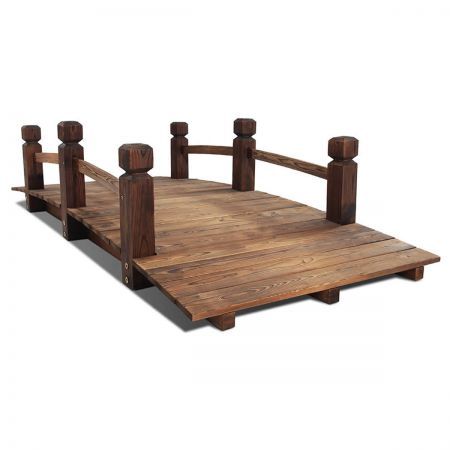 Wooden Garden Bridge with Extra Thick 3-ply Solid Timber Bottom
