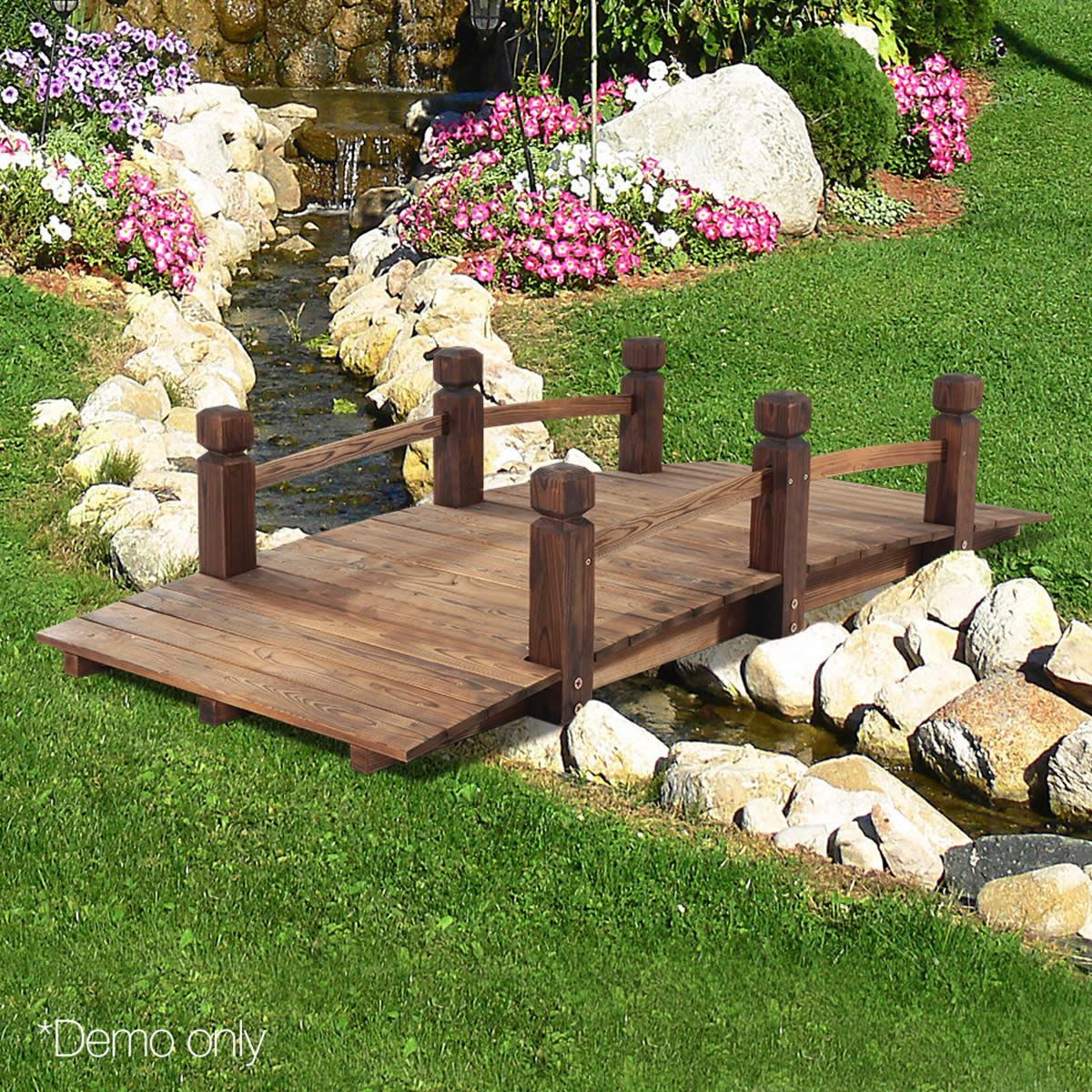 Wooden Garden Bridge with Extra Thick 3ply Solid Timber Bottom Crazy