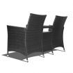 Weatherproof 2 Seater Set Bench - Black