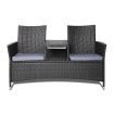 Weatherproof 2 Seater Set Bench - Black