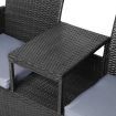 Weatherproof 2 Seater Set Bench - Black