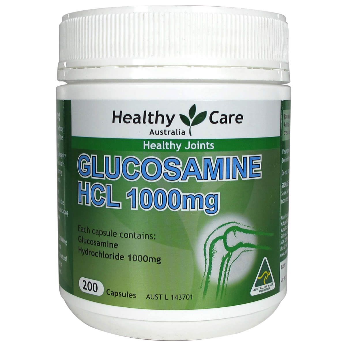 Healthy Care Glucosamine HCL 1000mg 200 Capsules