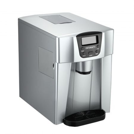 Portable Water and Ice Dispenser with LCD Digital Display Screen - Silver