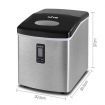 Portable Ice Cube Maker with LCD Digital Display Screen - Silver