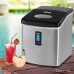 Portable Ice Cube Maker with LCD Digital Display Screen - Silver