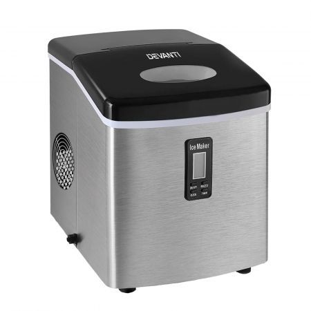 Portable Ice Cube Maker with LCD Digital Display Screen - Silver