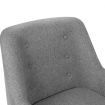 Fabric Dining Armchair with Wood Legs - Grey