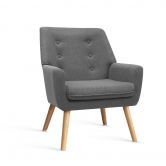 Artiss Armchair Linen Fabric Grey Charcoal