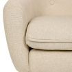 Fabric Dining Armchair with Wood Legs - Beige