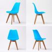 2X Retro Dining Cafe Chair Padded Seat BLUE