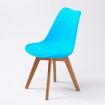 2X Retro Dining Cafe Chair Padded Seat BLUE