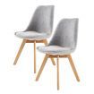 2X Retro Dining Cafe Chair Padded Seat GREY