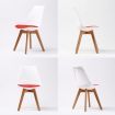 2X Retro Dining Cafe Chair Padded Seat WHITE/RED