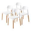 4X Retro Belloch Stackable Dining Cafe Chair WHITE