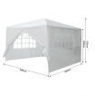 OGL 3x3m Outdoor Canopy Gazebo Party Wedding Tent Waterproof Marquee w/3 Sidewalls and 1 Door