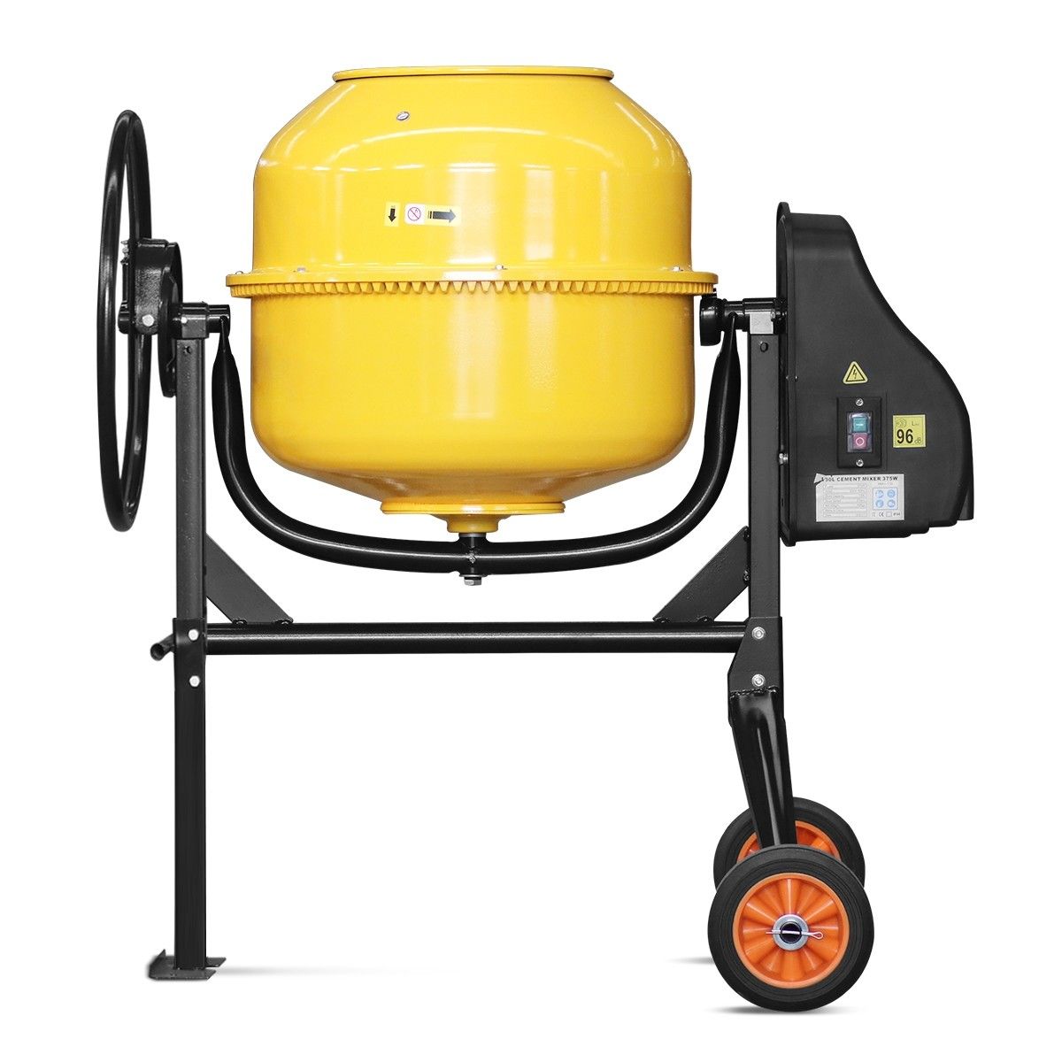 220L Portable Cement Mixer Electric Waterproof HeavyDuty Concrete Mixer w/Double Blades Crazy