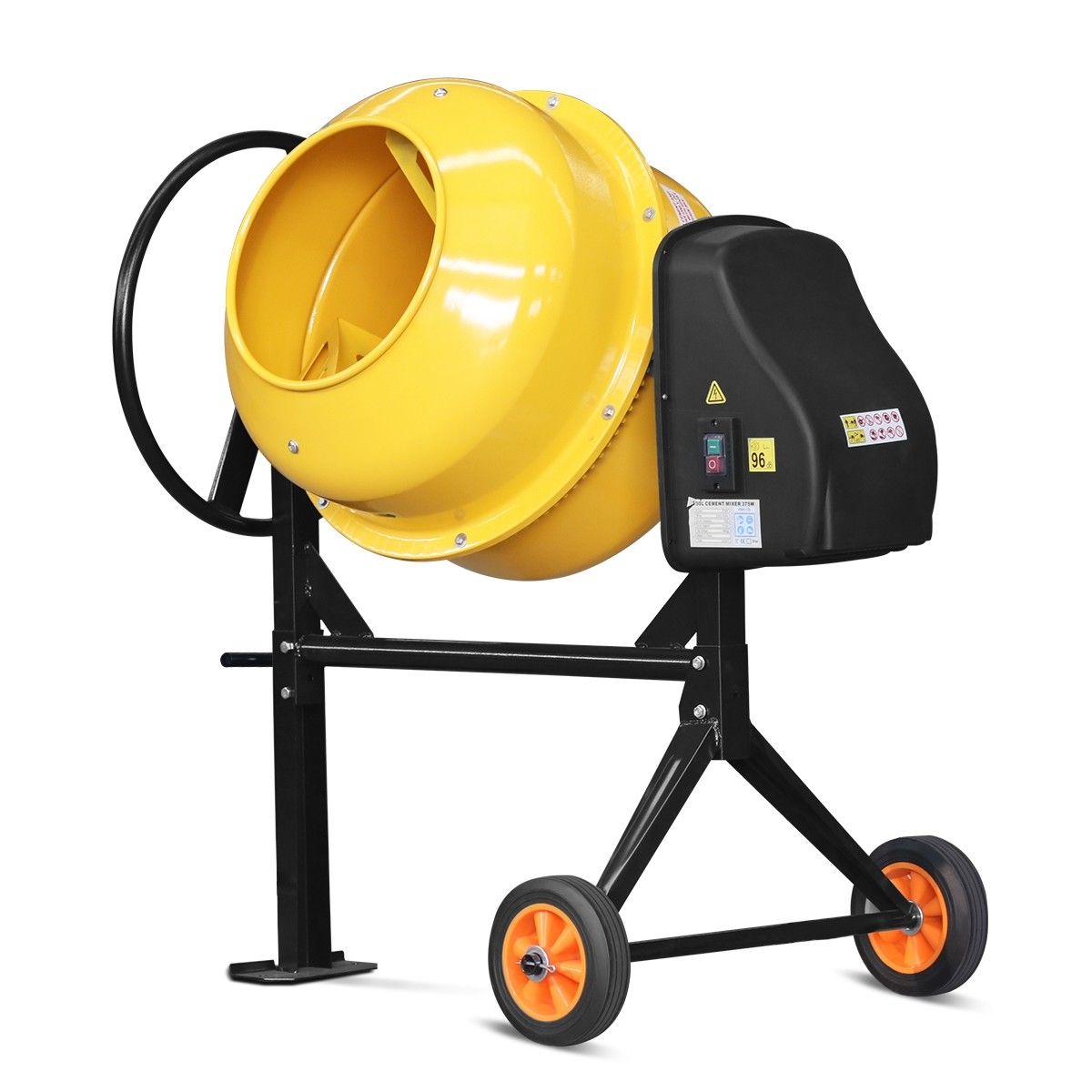 220L Portable Cement Mixer Electric Waterproof HeavyDuty Concrete Mixer w/Double Blades Crazy